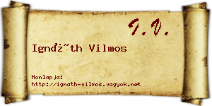 Ignáth Vilmos névjegykártya